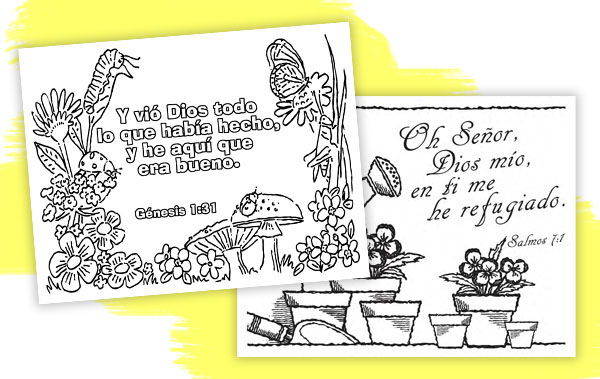 The coloring printables are available in Spanish.