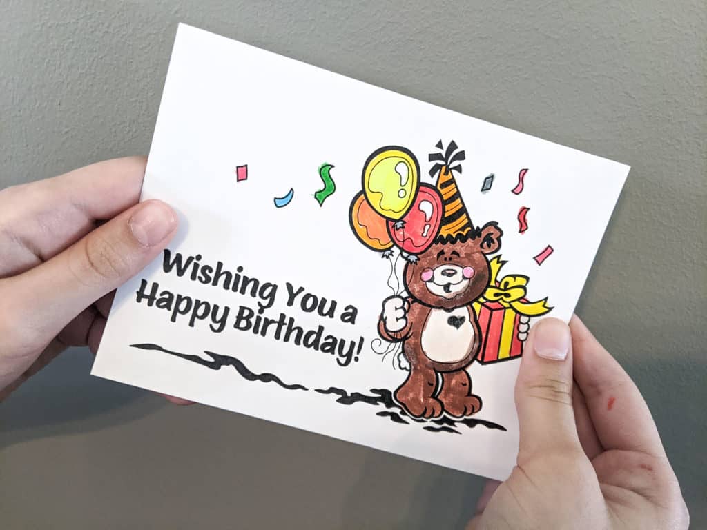 Simple Birthday Card for Kids to Make- free printable - Raise Curious Kids