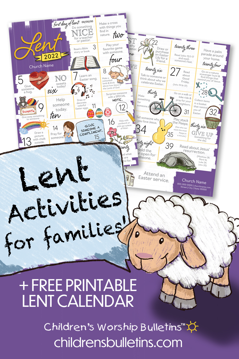 Lent and Easter Activities for Families | Children's Worship Bulletins