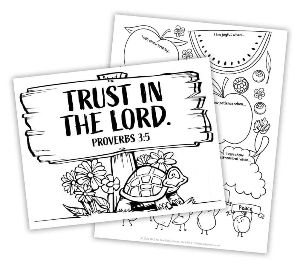 Printable Bible verse coloring page PDF example for kids and adults