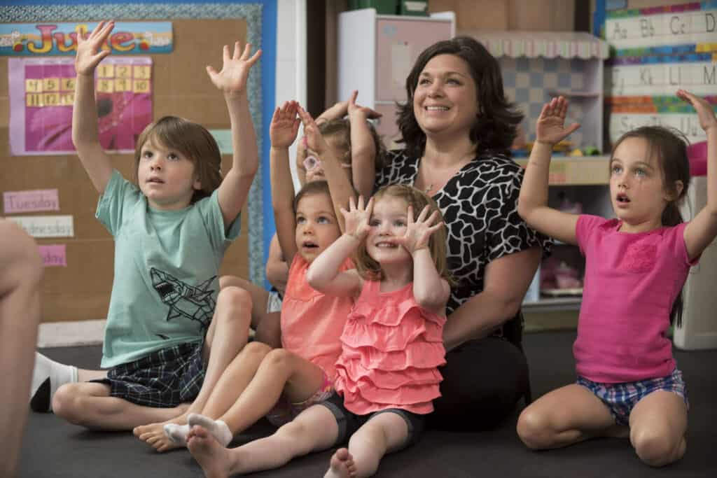 Bible signs and gestures being used by young children in a class setting