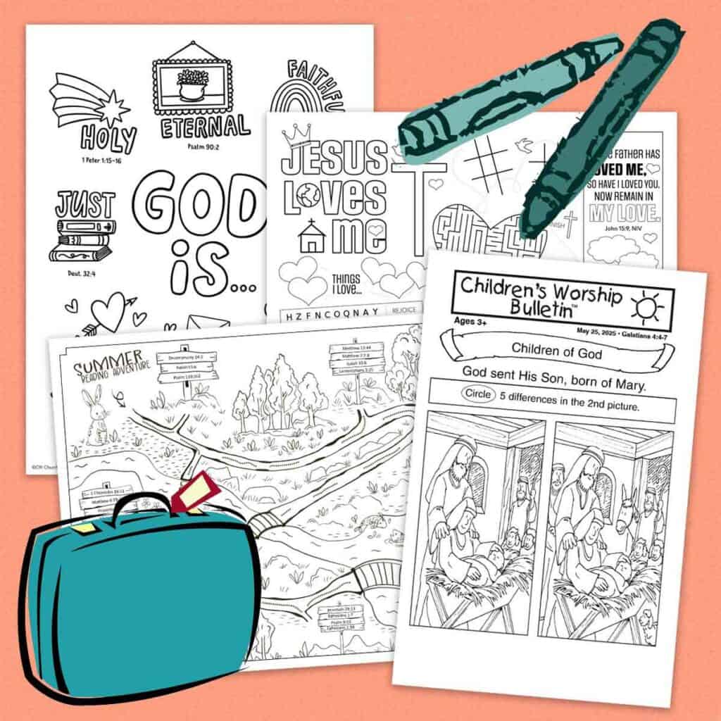 Use Children's Worship Bulletins for vacation travel activities