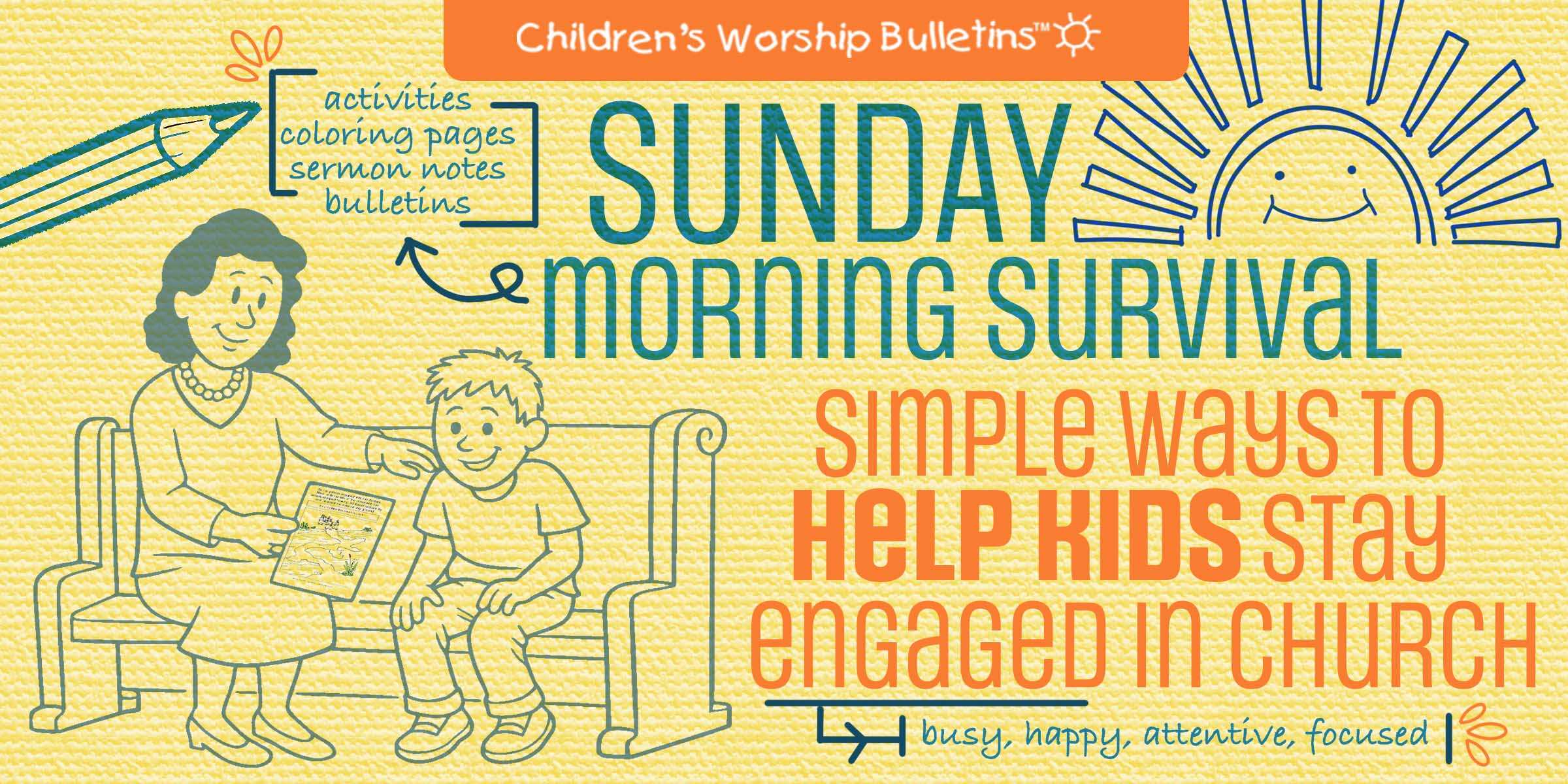 Child sitting in a church pew looking restless while parent helps them stay engaged during the service